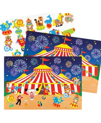 Stickers met circusthema voor kinderen om te maken en op te plakken - Creatieve knutselset voor kinderen (4 stuks per verpakking)