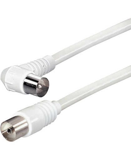 PremiumConnect eenvoudige witte coaxkabel met haaks-recht connectoren - 2,5 meter