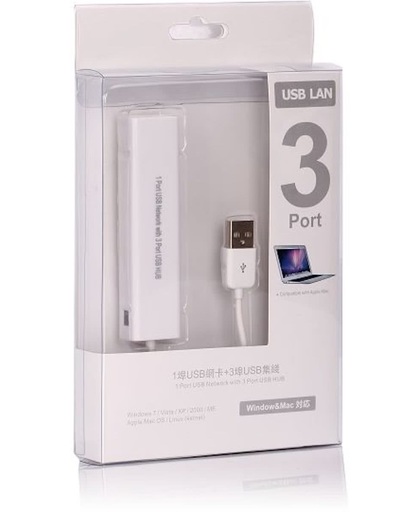 3-port USB-hub & Ethernet Lan Adapter