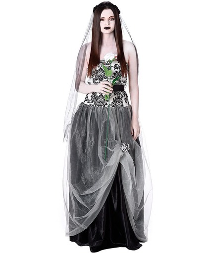 Gothic bruid kostuum voor vrouwen - Verkleedkleding - Maat S