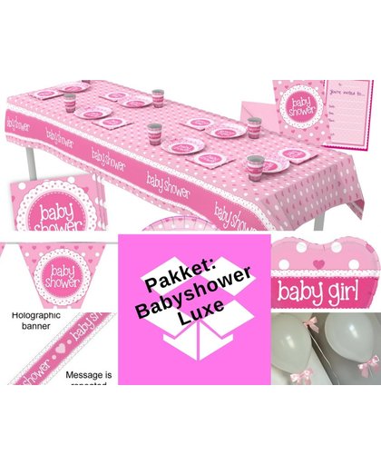 Babyshower versiering meisje - pakket premium roze - babyshower decoratie -  (pakket 6.)