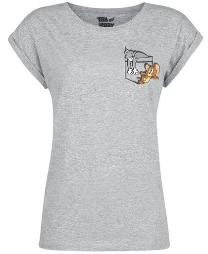 Tom & Jerry Pocket Girls shirt grijs gemêleerd