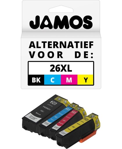 Jamos - Inktcartridges / Alternatief voor de Epson 26XL Zwart & Kleuren Set