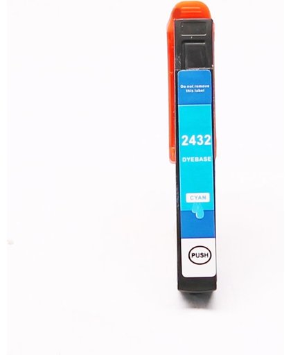 Toners-kopen.nl C13T24324010 T2432  alternatief - compatible inkt cartridge voor Epson 24xl cyan