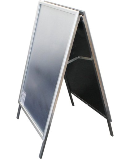 Stoepbord, Aluminium, a-bord met kliklijst, met klepraam, 70x100cm,