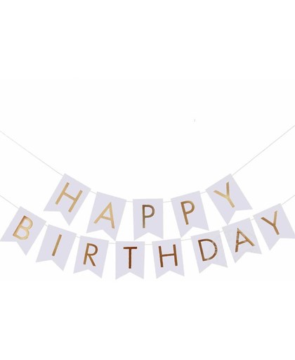 Happy Birthday slinger - verjaardag wit