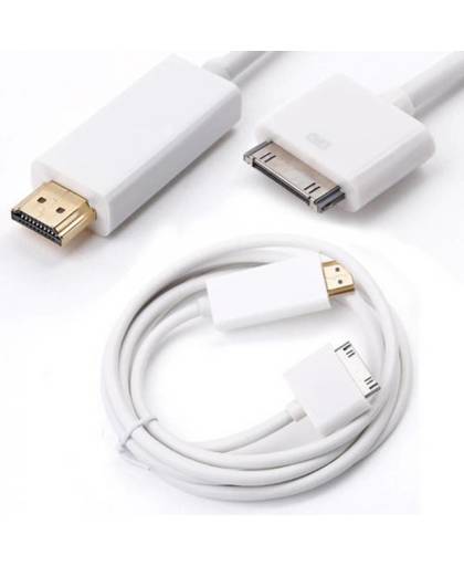 30 pin dock connector naar HDMI - tv kabel - adapter voor iPad 1/2/3, iPhone 4/4S - 1,8 m - DisQounts
