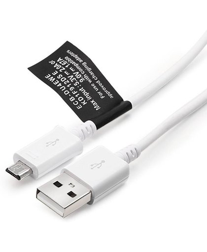 Mini Micro USB laadkabel Voor Samsung  - Wit -1,2 M