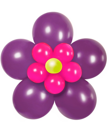 Ballon Knutsel Set Paarse-Roze Bloem