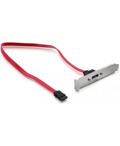 DeLOCK Slotbracket 1x SATA port external 0.5m Rood SATA-kabel