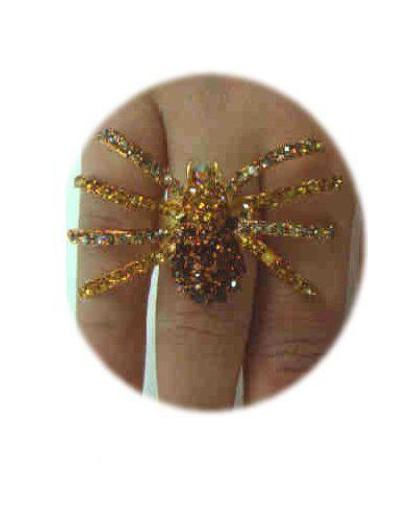 Ring luxe spin strass goud