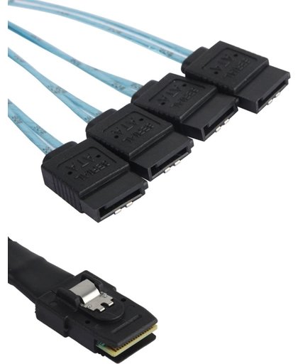 Mini SAS naar 7 Pin 4 SATA vrouwtje kabel, Lengte: 95cm