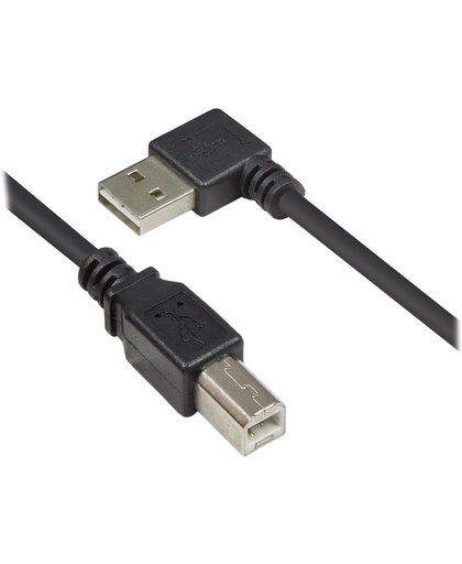 Alcasa 2510-EU005W 0.5m USB A USB B Mannelijk Mannelijk Zwart USB-kabel