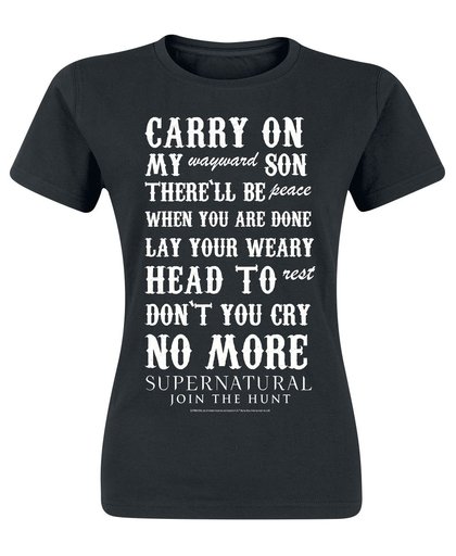 Supernatural Carry On Girls shirt zwart