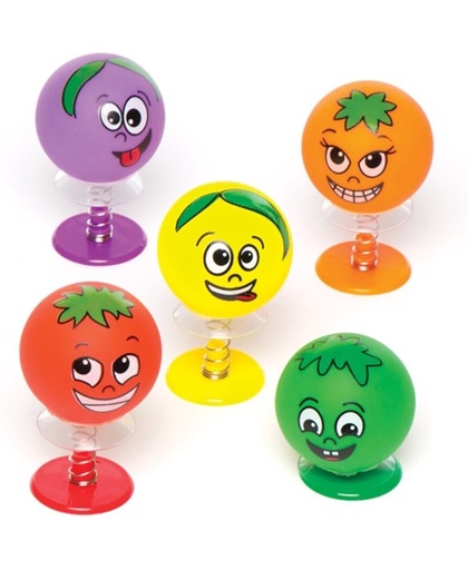 Funky fruitspringers voor kinderen – een leuke vuller voor uitdeelzakjes voor kinderen (6 stuks per verpakking)