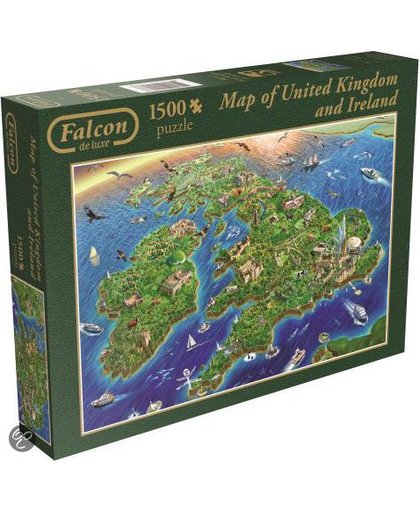 Falcon Map Great Britain & Eire - Puzzel - 1500 stukjes