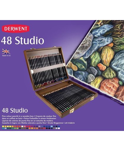 Derwent Studio Potloden in houten kist 48 stuks