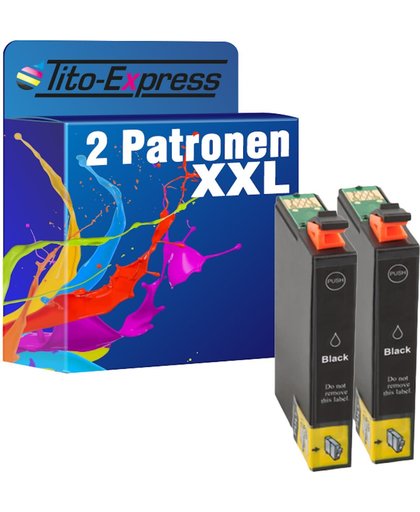 Tito-Express PlatinumSerie PlatinumSerie® 2 Cartridges XL (Black Cyan Magenta Yellow) Compatible voor Epson TE1291 Black/ Stylus Office B 42 WD / BX 305 FW / BX 305 F / BX 305 FW Plus / BX 320 FW / BX 525 WD / BX 535 WD / BX 625 FWD / BX 630 FW / BX