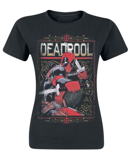 Deadpool Ready To Fight Girls shirt zwart