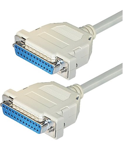 Transmedia 25p SUB-D (v) - 25p SUB-D (v) null modem kabel - 3 meter