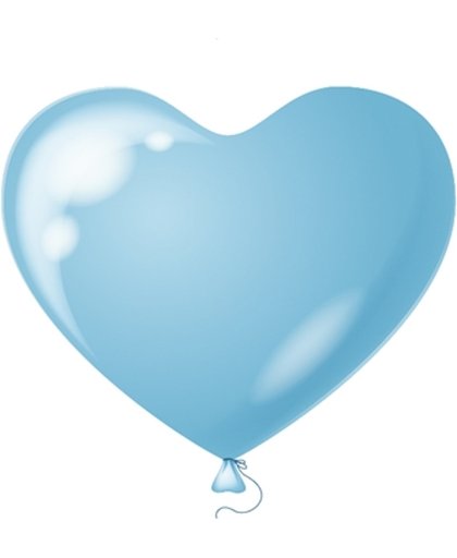 Hart ballon licht blauw (H-10, 100st)