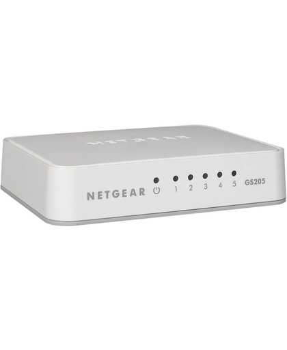 Netgear GS205 Onbeheerde netwerkswitch Gigabit Ethernet (10/100/1000) Wit