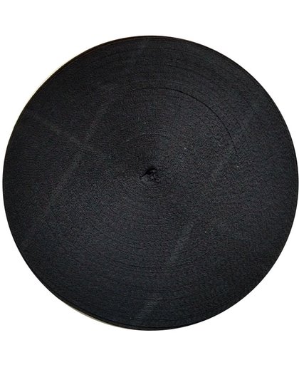 Keperband katoen 30mm breed, rol 100 meter, kleur zwart