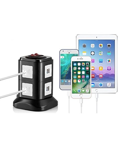 MutecPower 16-poorts universeel USB-torenlaadstation voor Apple IPhone, Android-apparaten en andere USB-compatibele apparaten met magnetische basis