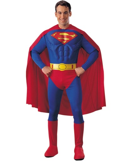 Superman Deluxe Muscle - Carnavalskleding - Maat S - Rood