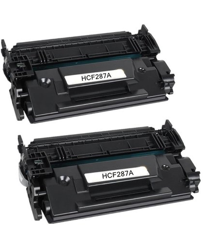Compatible Toner CF287A voor HP LaserJet Enterprise M506 M506n M506x M506dn,LaserJet MFP M527 - Zwart, 2-Pack