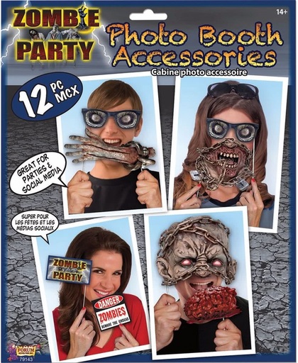 Zombie foto prop set 12-delig - Halloween foto booth props