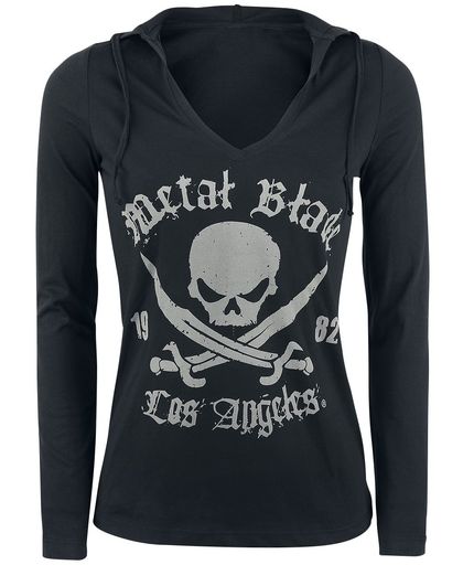 Metal Blade Pirate Logo Girls longsleeve met capuchon zwart