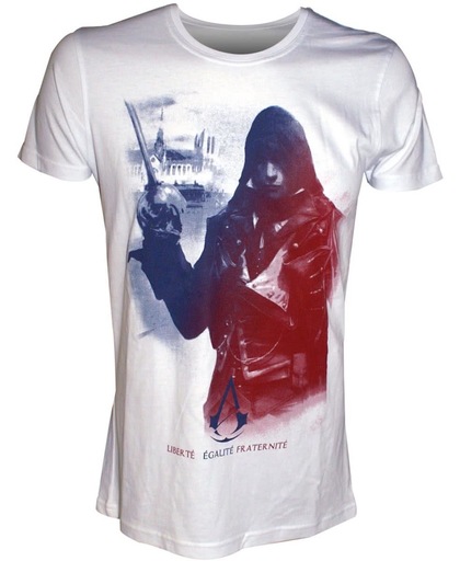 Assassins Creed Unity -XL- T-shirt Wit, Arno in Franse Vlag