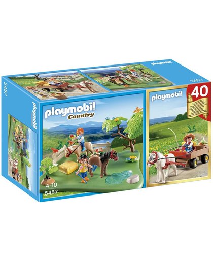 Playmobil Jubileum Compact Set Ponyweide met hooiwagen - 5457