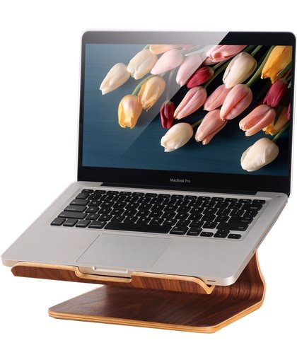 SamDi Houten Laptop Standaard Hoog Universeel Walnoot