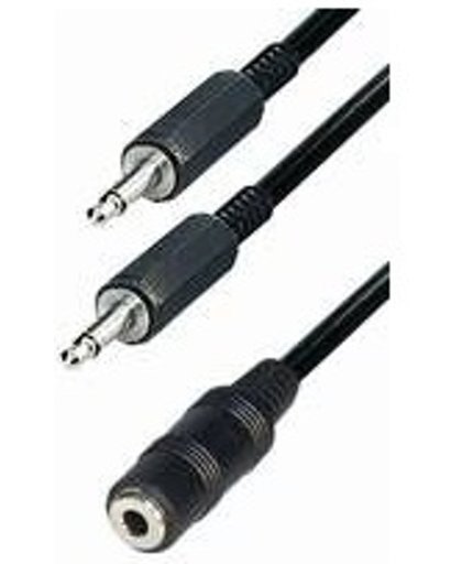 OKS Adapter kabel 2x 3,5mm mini Jack mono mannelijk - 3,5mm mini Jack stereo vrouwelijk - 0,20 meter