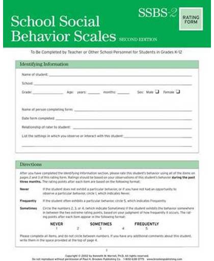 School Social Behavior Scales