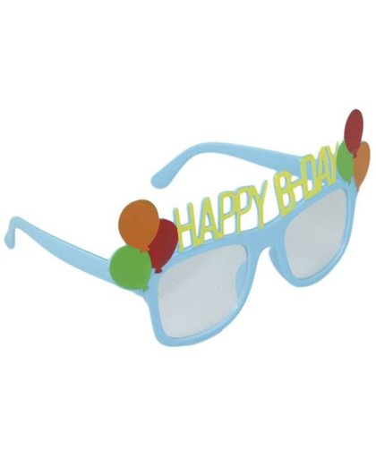 Party bril - Happy Birthday - Blauw