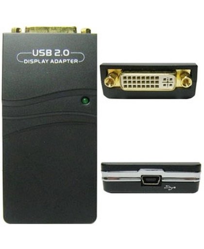 USB 2.0 naar VGA, DVI, HDMI Adapter , Resolutie: 1920x1080(zwart)
