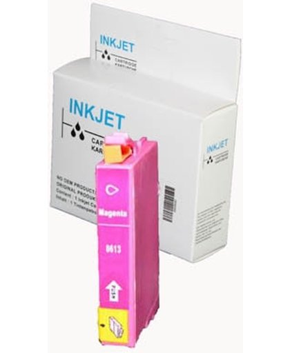Toners-kopen.nl Epson C13TO6134010 TO613 magenta Verpakking : wit Label  alternatief - compatible inkt cartridge voor Epson T0613 magenta wit Label