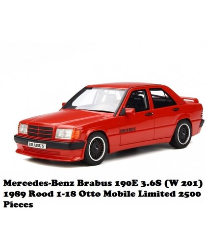 Mercedes-Benz Brabus 190E 3.6S (W 201) 1989 Rood 1-18 Otto Mobile Limited 2500 Pieces