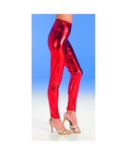 Rode glimmende legging voor dames 40-42 (l/xl)