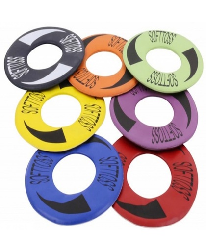 Vinex - Frisbee - Soft Toss - Ø 23 cm - set van 7 frisbee's - PVC + Schuimstof - mix kleuren