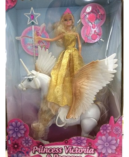 Prinses met Pegasus verkrijgbaar in 3 uitvoeringen