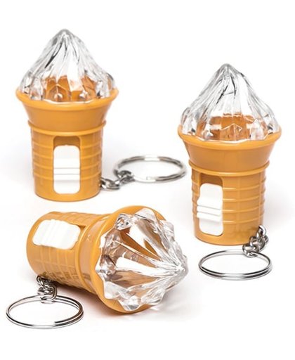 Oplichtende sleutelhangers in de vorm van een ijsje - Een leuk speeltje voor uitdeelzakjes voor kinderen (4 stuks per verpakking)