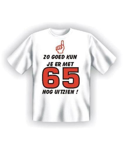 Benza T-Shirt - Zo goed kan je er met 65 nog uitzien! - (Leuk, Grappig, Mooi, Funny, Leeftijd, Jaar) - Maat XXXL