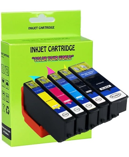 5 Pack Compatible Epson T33XL BK*1/PBK*1/C*1/M*1/Y*1 inktcartridges, 5 pak. 1 zwart,1 photo zwart 1 cyaan, 1 magenta, 1 geel