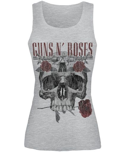 Guns N&apos; Roses Flower Skull Girls top grijs