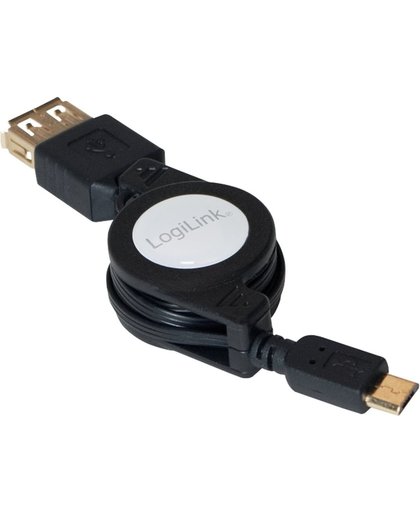 LogiLink AA0069 0.75m Micro-USB B USB A Mannelijk Mannelijk Zwart USB-kabel