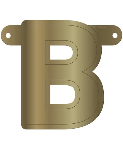 Gouden Metallic Banner Letter B